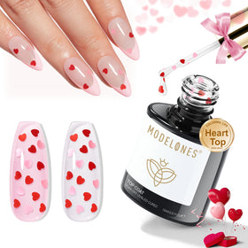 modelones Heart Glitter Gel Top Coat 15ml front view