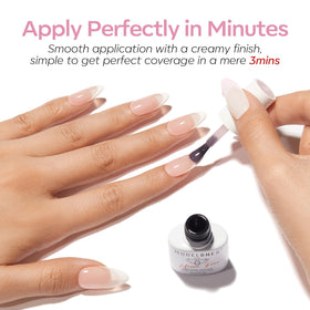 modelones Jelly Gel Nail Polish in use for French tips