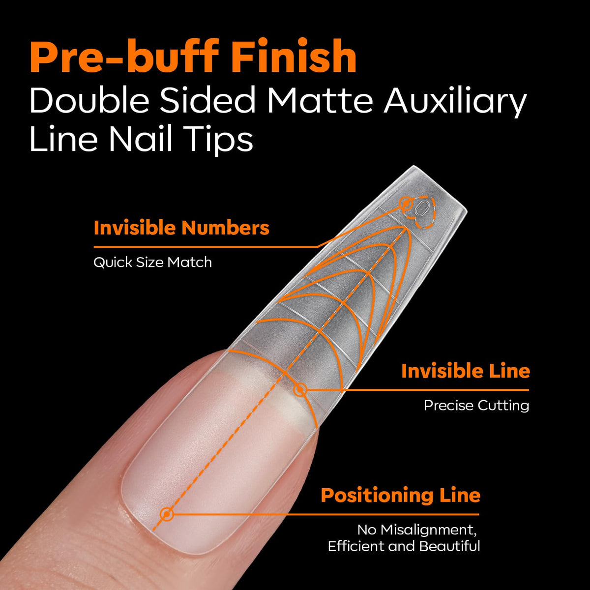 modelones Long Coffin Nail Tips packaging