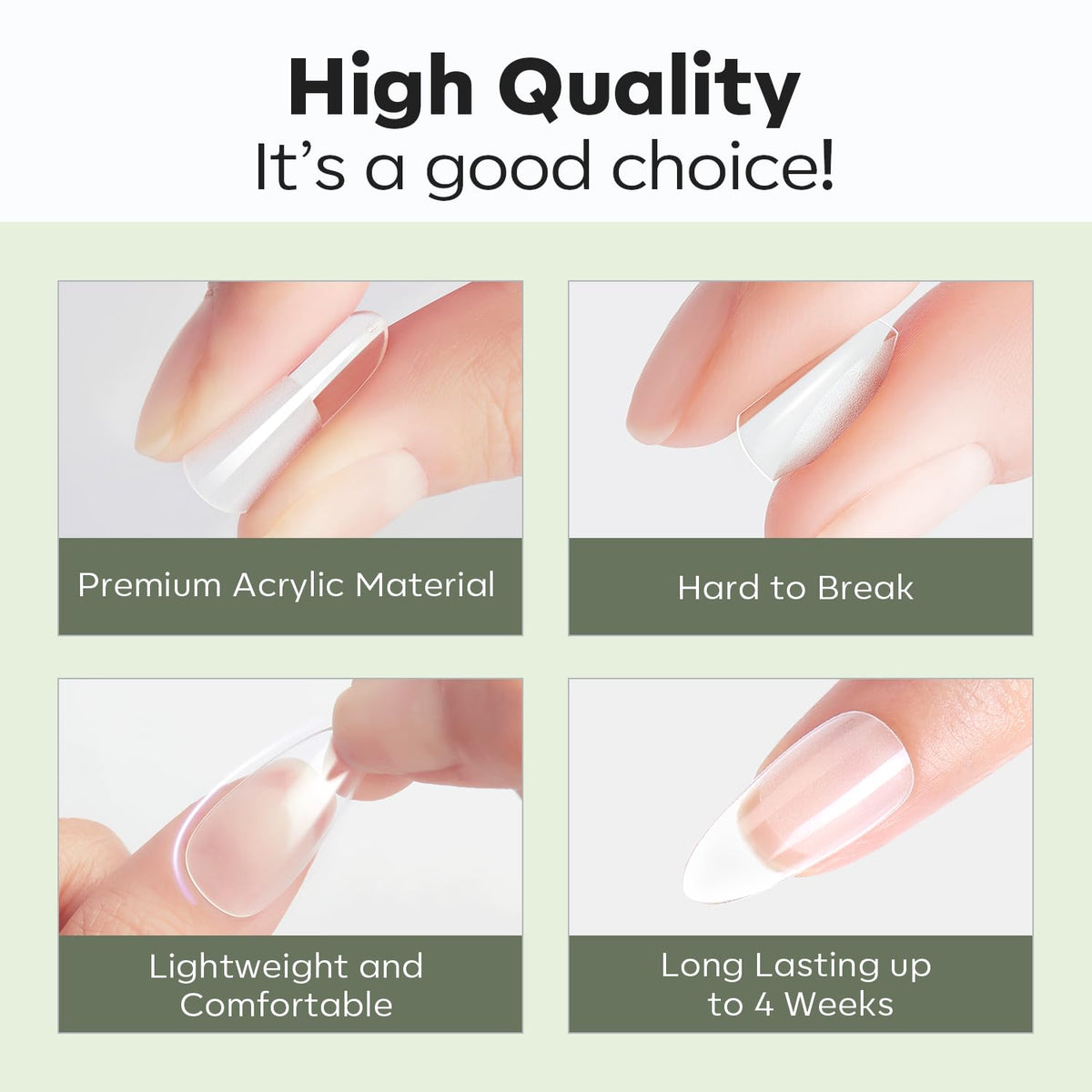 modelones Long Coffin Nail Tips showing thickness