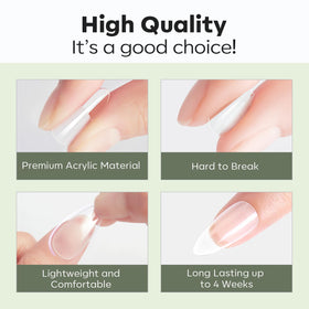 modelones Long Coffin Nail Tips showing thickness