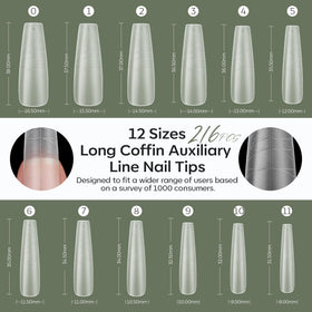modelones Long Coffin Nail Tips side view