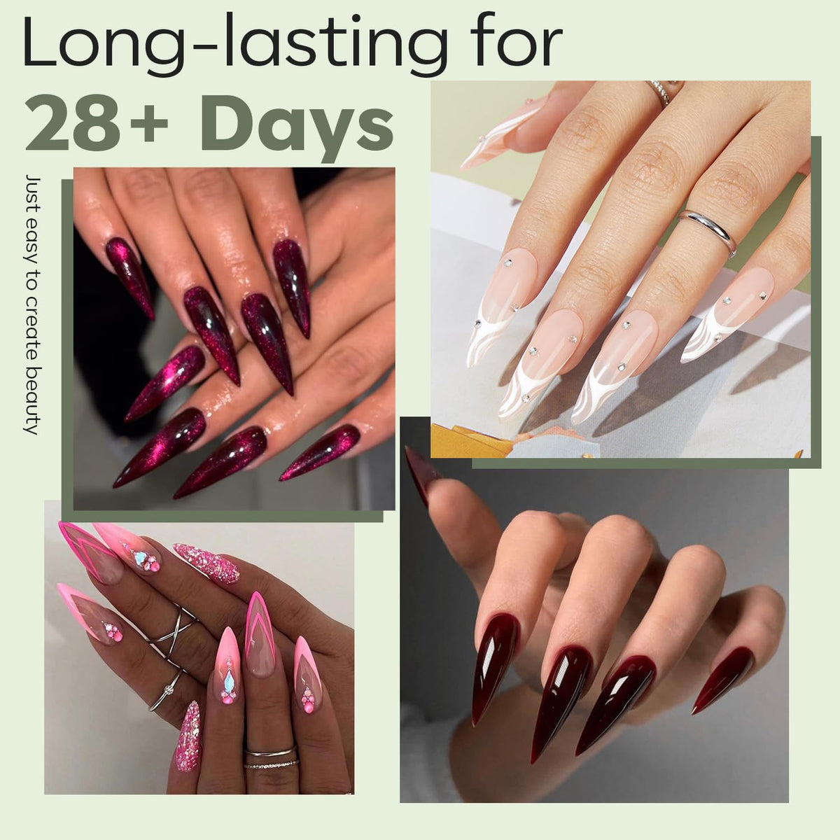 modelones Long Stiletto Nail Tips assorted sizes