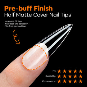 modelones Long Stiletto Nail Tips displayed with nail polish