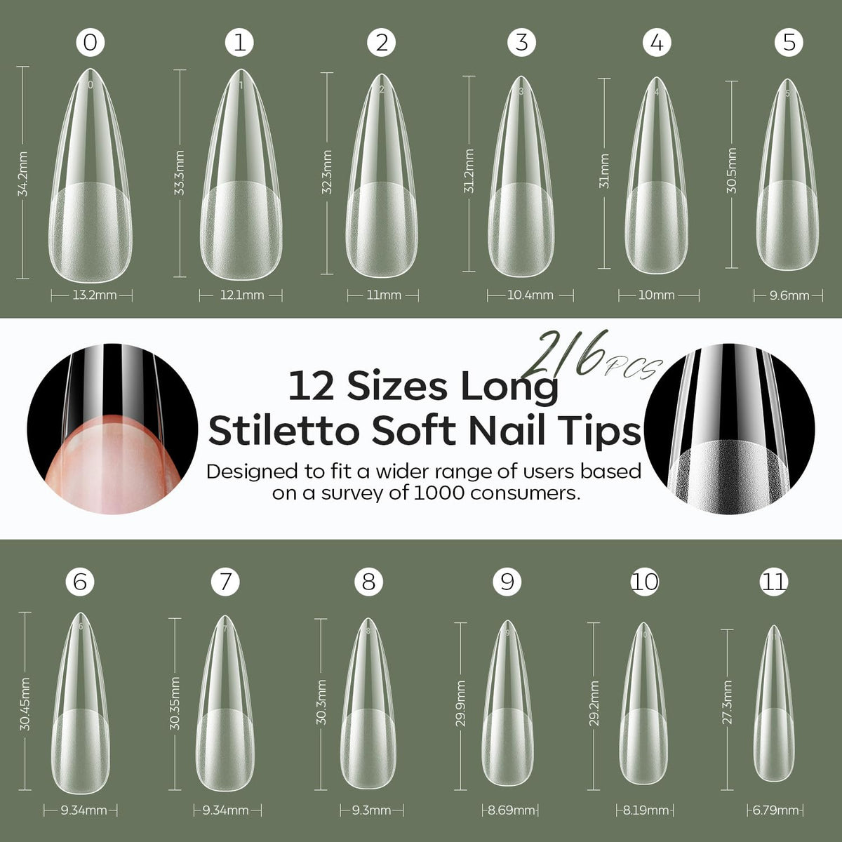 modelones Long Stiletto Nail Tips in use at a nail salon