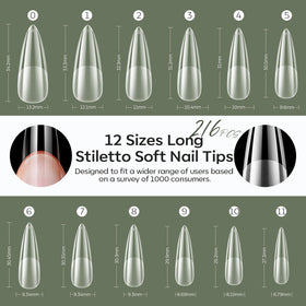 modelones Long Stiletto Nail Tips in use at a nail salon