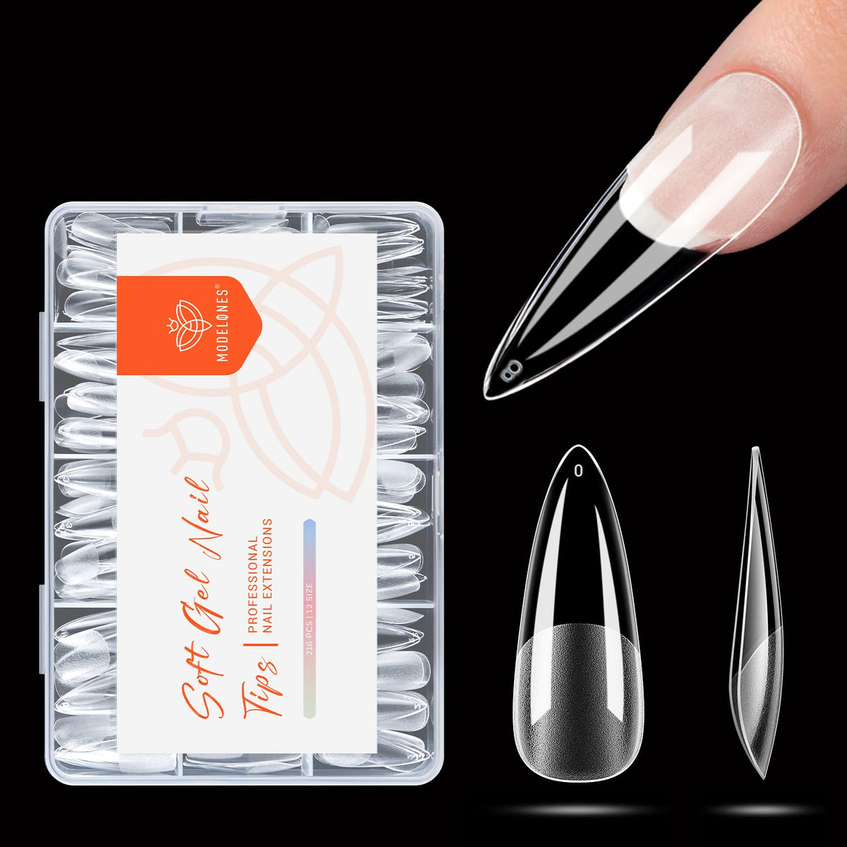 modelones Long Stiletto Nail Tips packaging front view