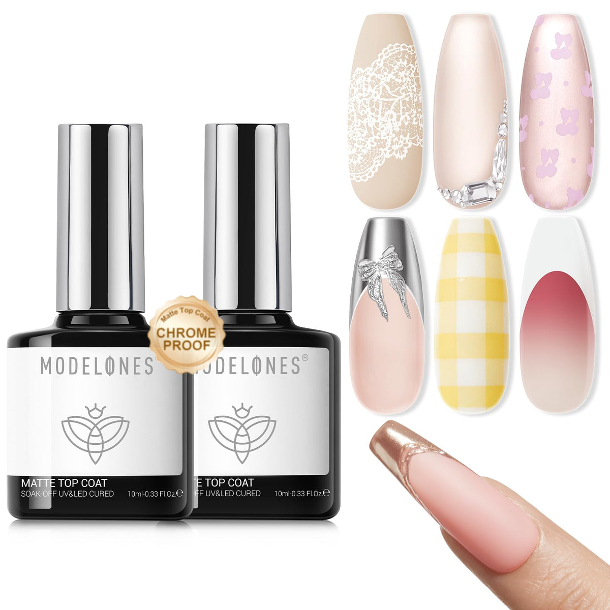 modelones Matte Gel Top Coat 2PCS front view