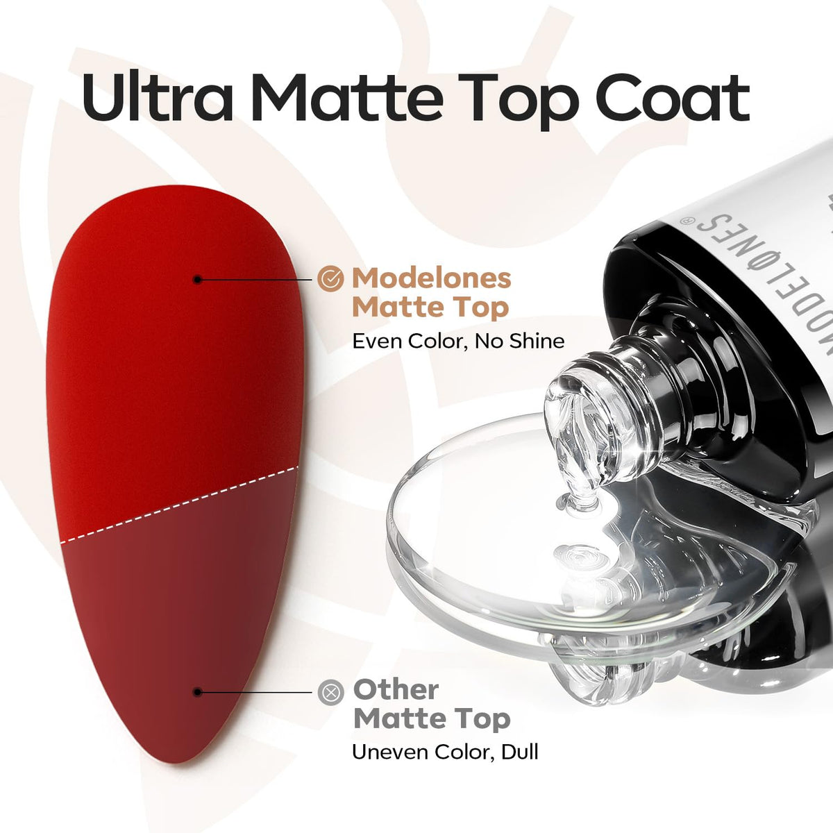 modelones Matte Gel Top Coat application on nails
