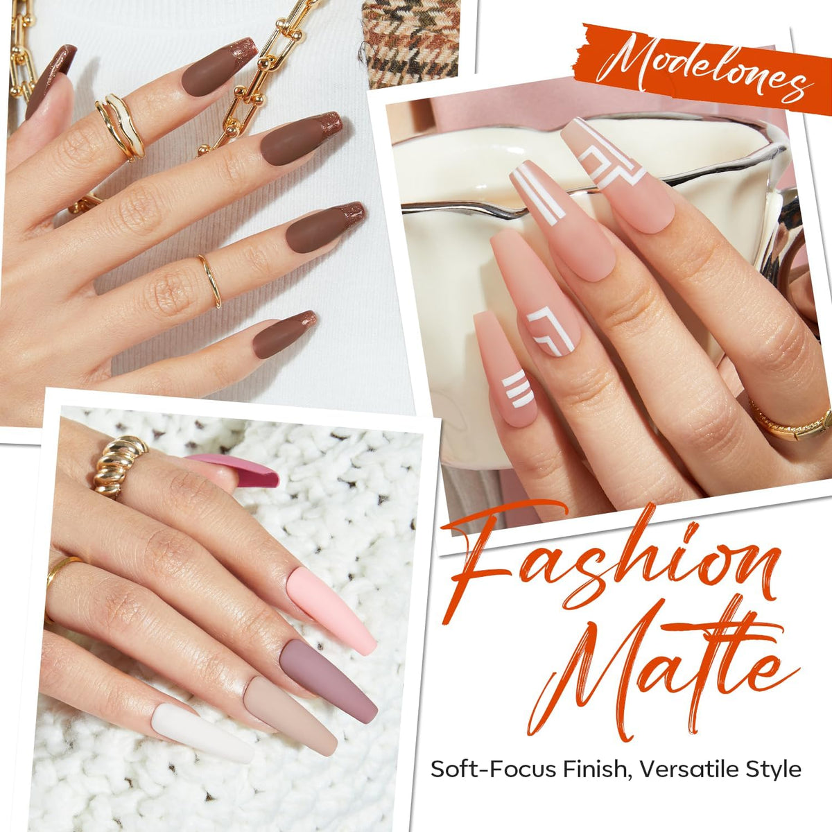 modelones Matte Top Coat Nail Polish 15 ml with vibrant nails