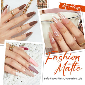 modelones Matte Top Coat Nail Polish 15 ml with vibrant nails