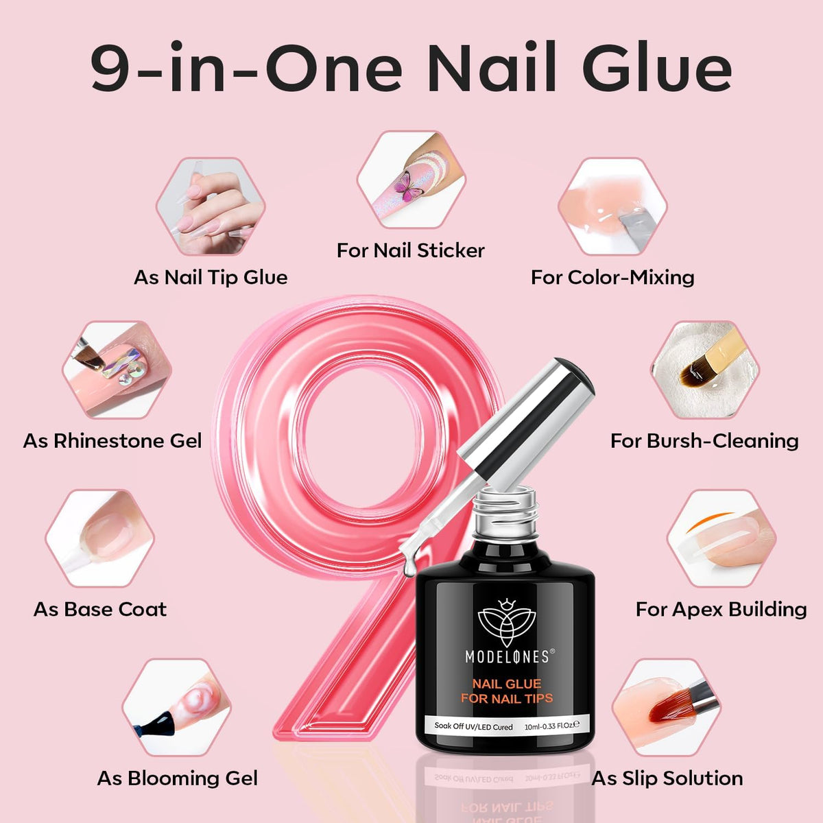 modelones Medium Coffin Nail Tips assorted sizes