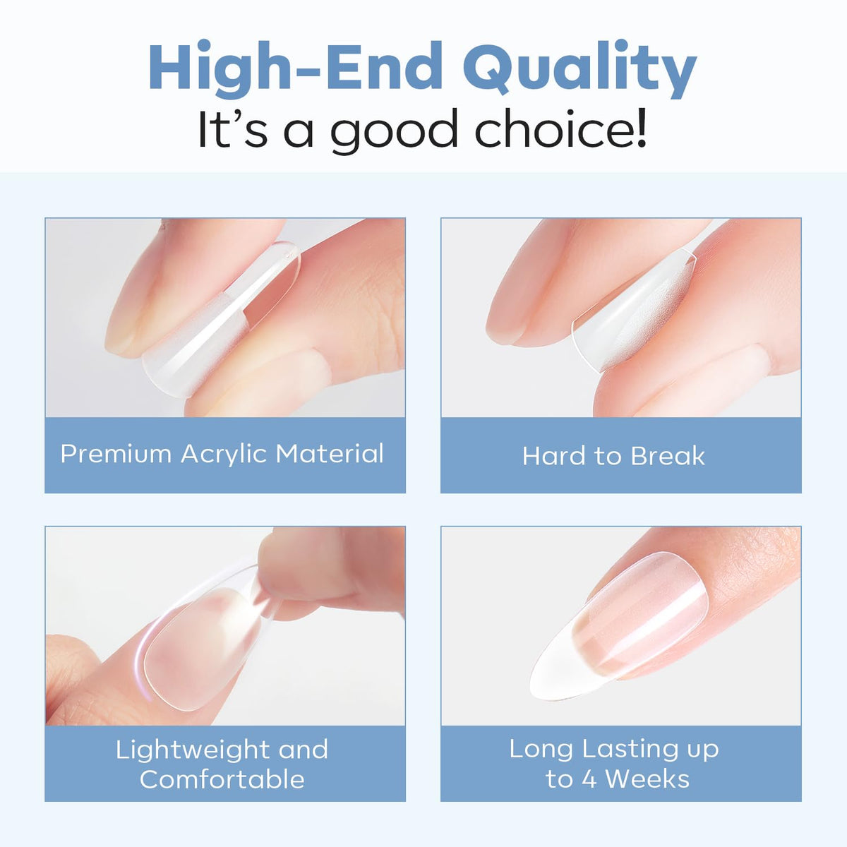 Modelones Medium Coffin Nail Tips with nail art tools