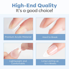 Modelones Medium Coffin Nail Tips with nail art tools