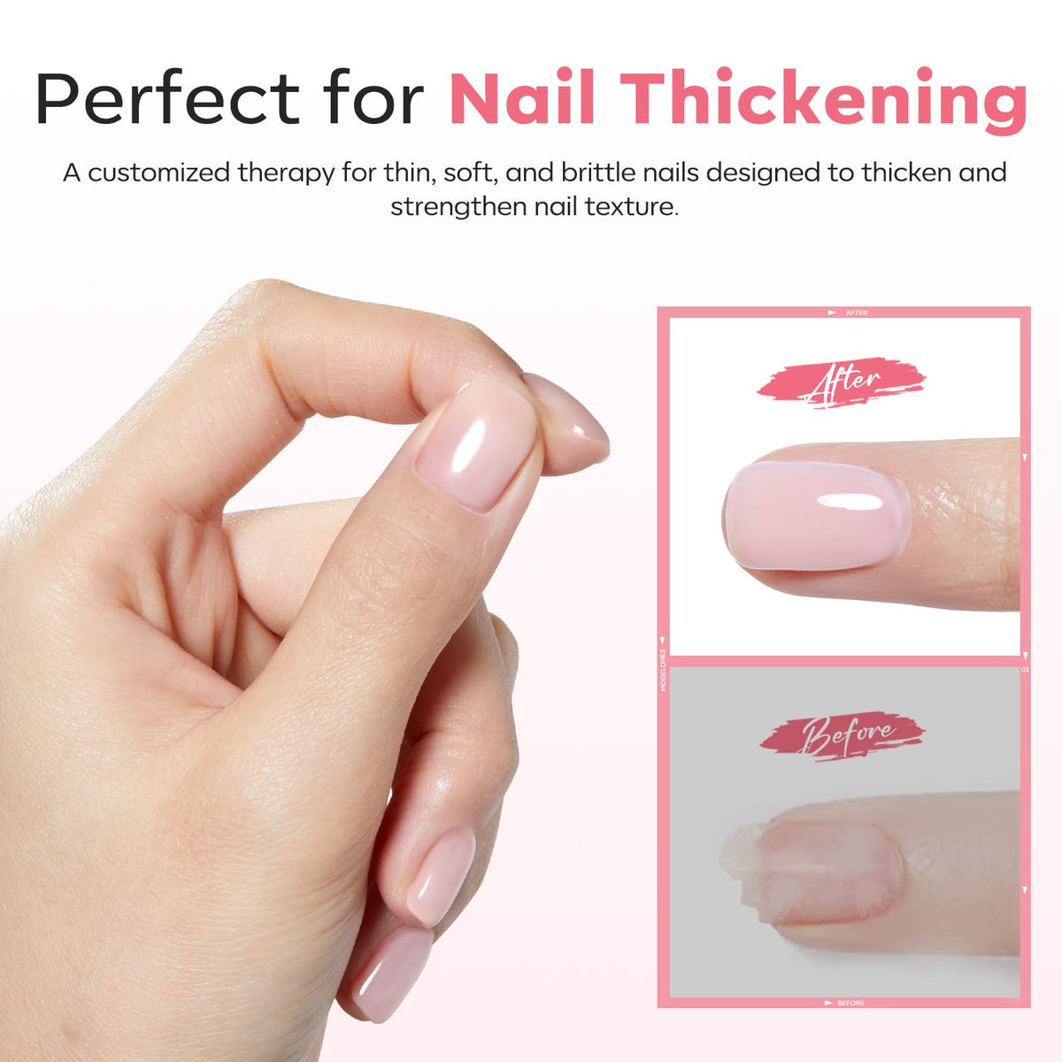 modelones Milky Pink Builder Nail Gel with UV/LED lamp