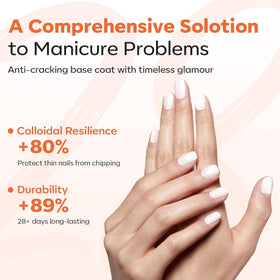 modelones Milky White Builder Nail Gel on a nail art display