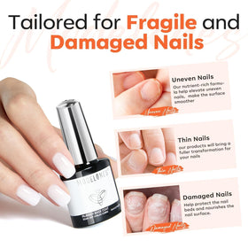 modelones Milky White Builder Nail Gel side view showing texture