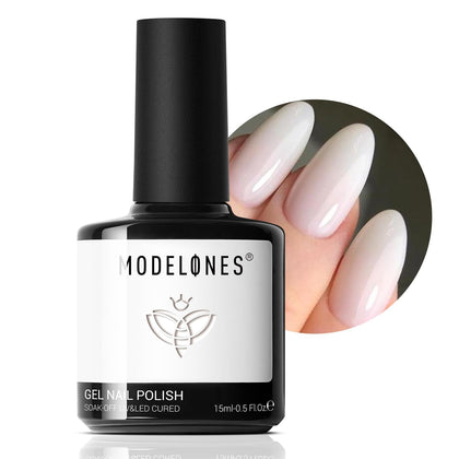 modelones Milky White Gel Nail Polish 15ml front view