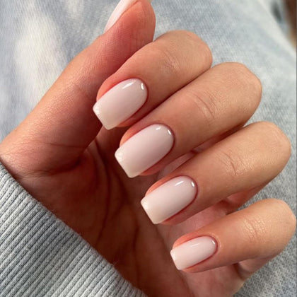 modelones Milky White Press On Nails front view with 32 pieces