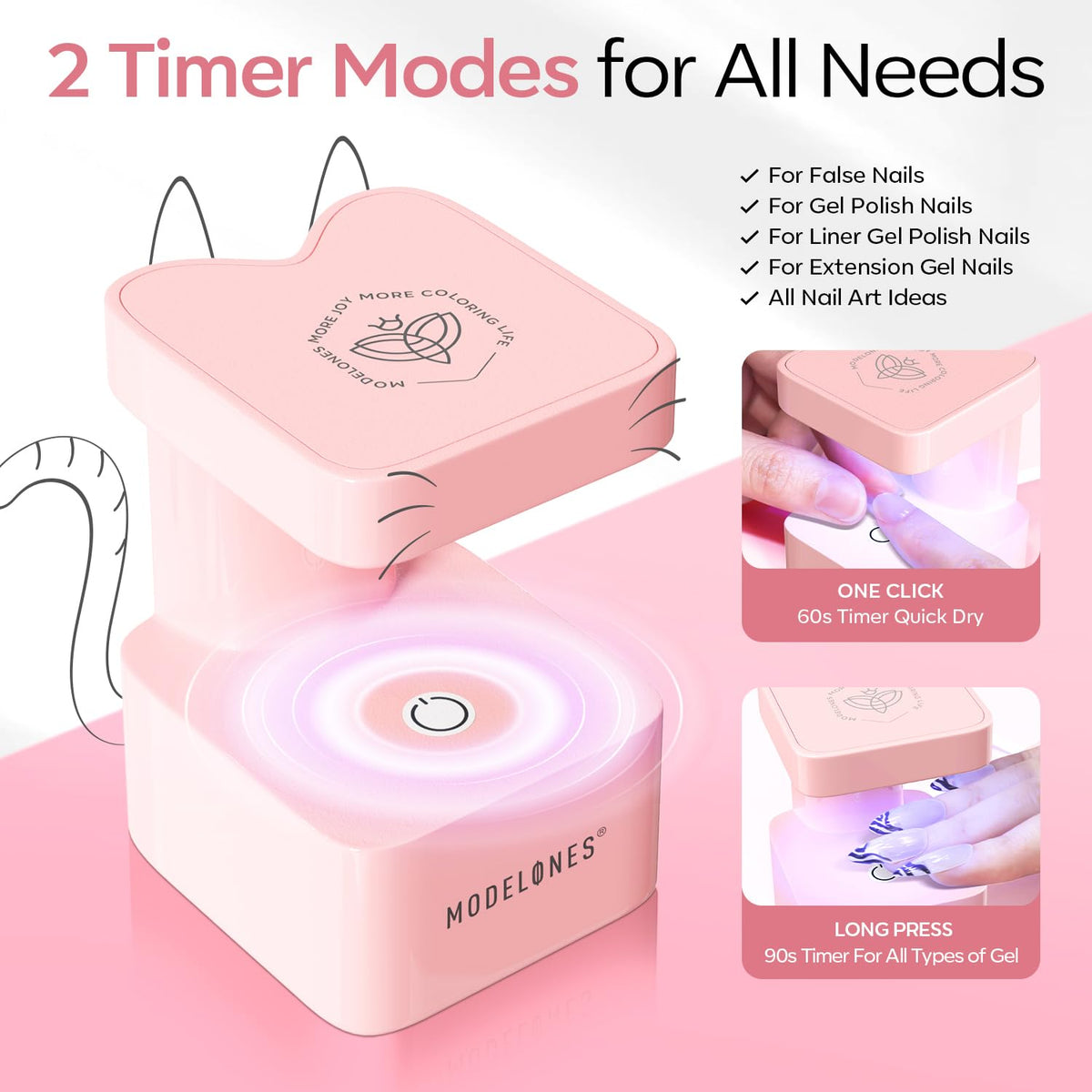 modelones Mini UV Light in a beauty bag