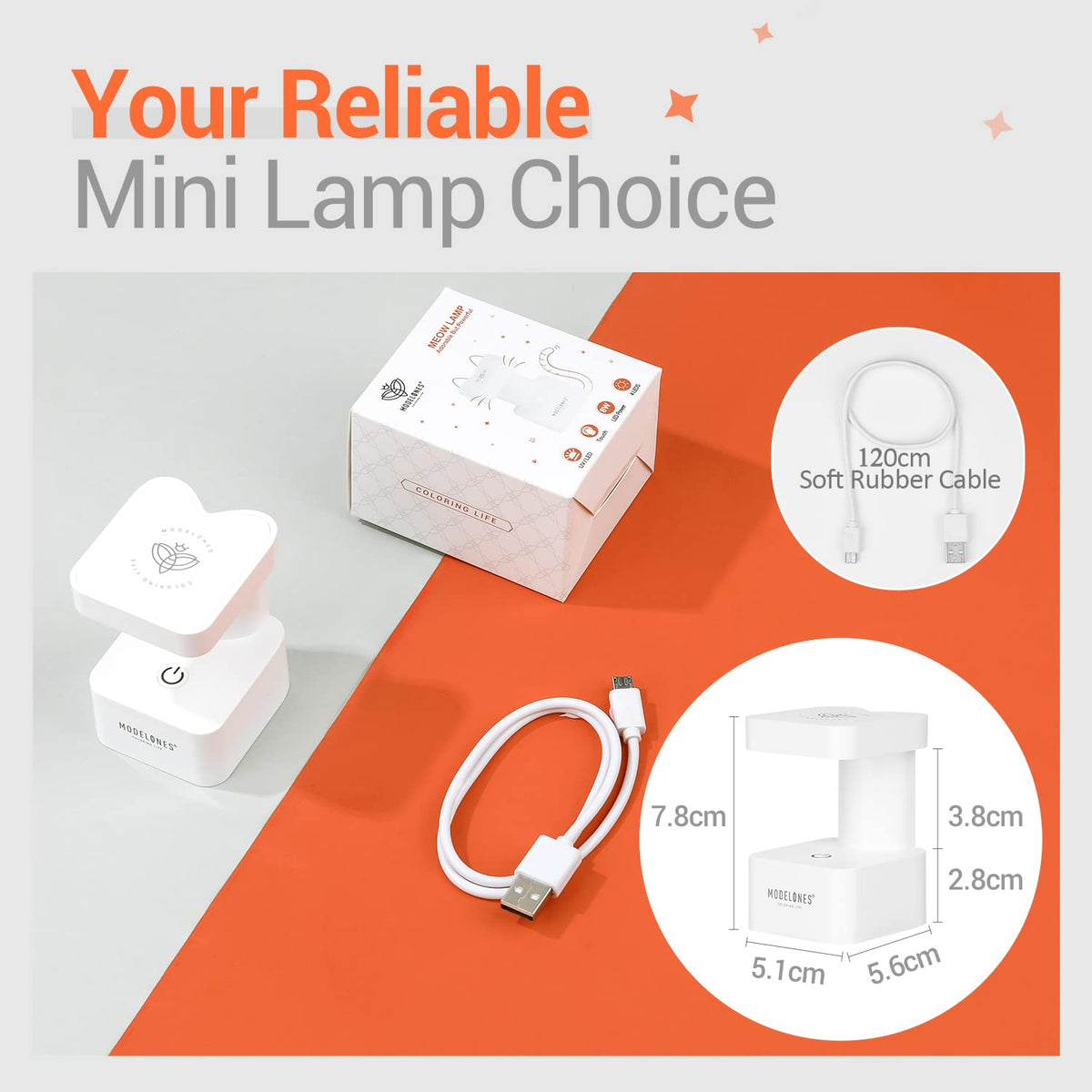 modelones Mini UV Nail Lamp curing various gel polishes