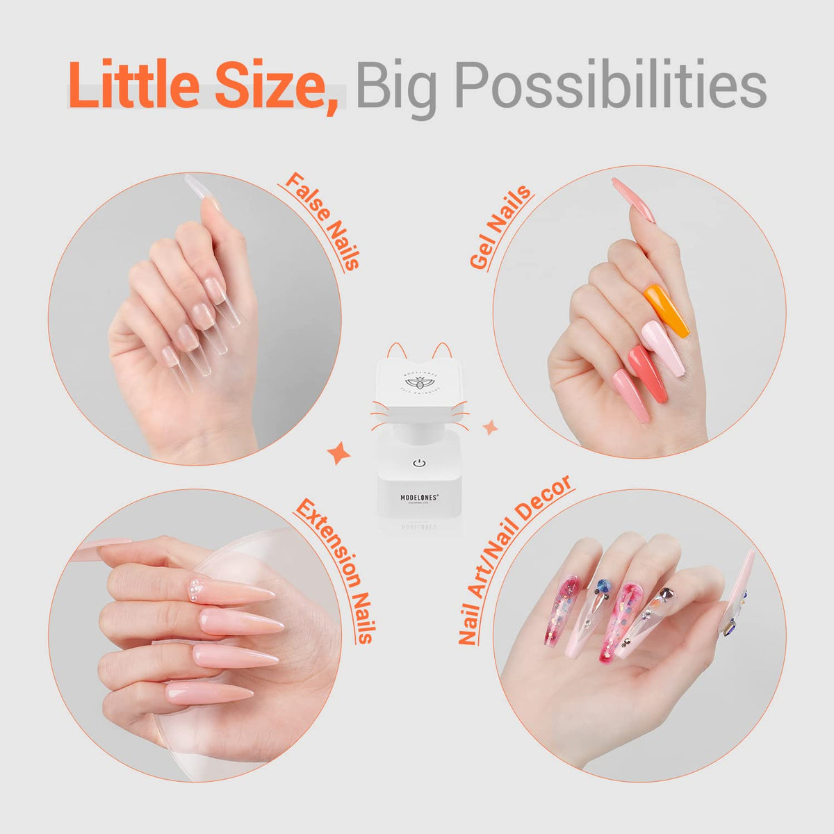 modelones Mini UV Nail Lamp lightweight design in beauty bag