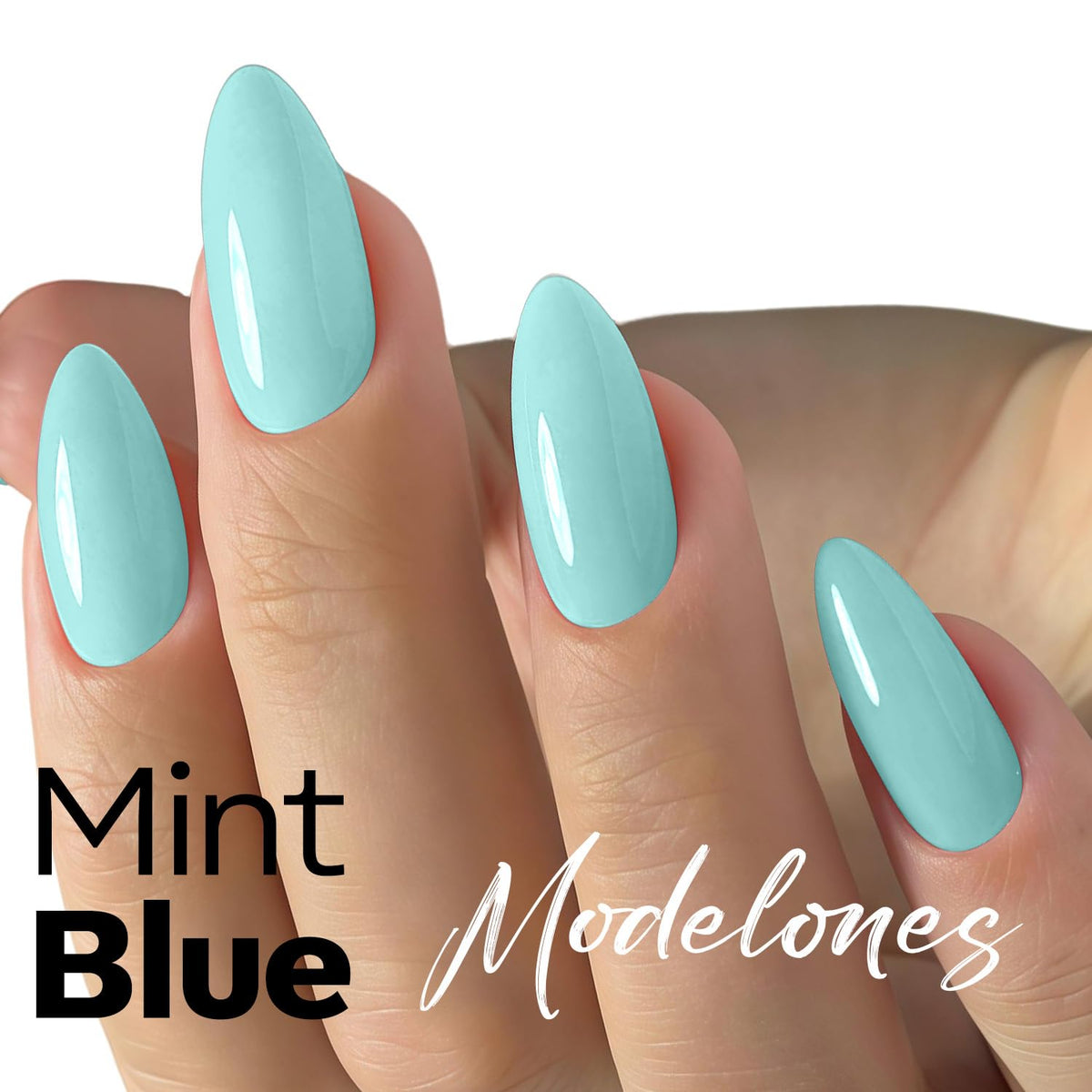 modelones Mint Blue Gel Nail Polish 15ml bottle side view