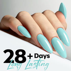 modelones Mint Blue Gel Nail Polish 15ml brush close-up