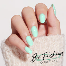 modelones Mint Green Short Press on Nails with adhesive tabs