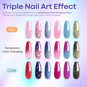 modelones Mood Gel Nail Polish Set glitter shades