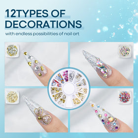 modelones nail art kit with rhinestones on nails