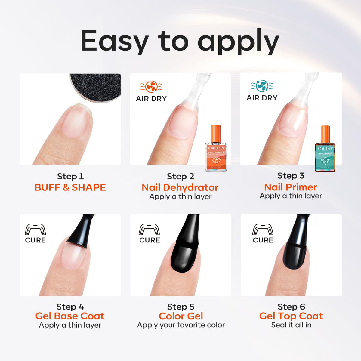 modelones Nail Dehydrator and Primer Set with nail tools