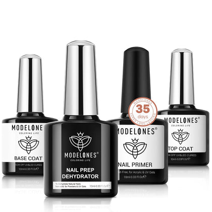 modelones Nail Dehydrator Primer Gel Top Base Coat Set packaging front view