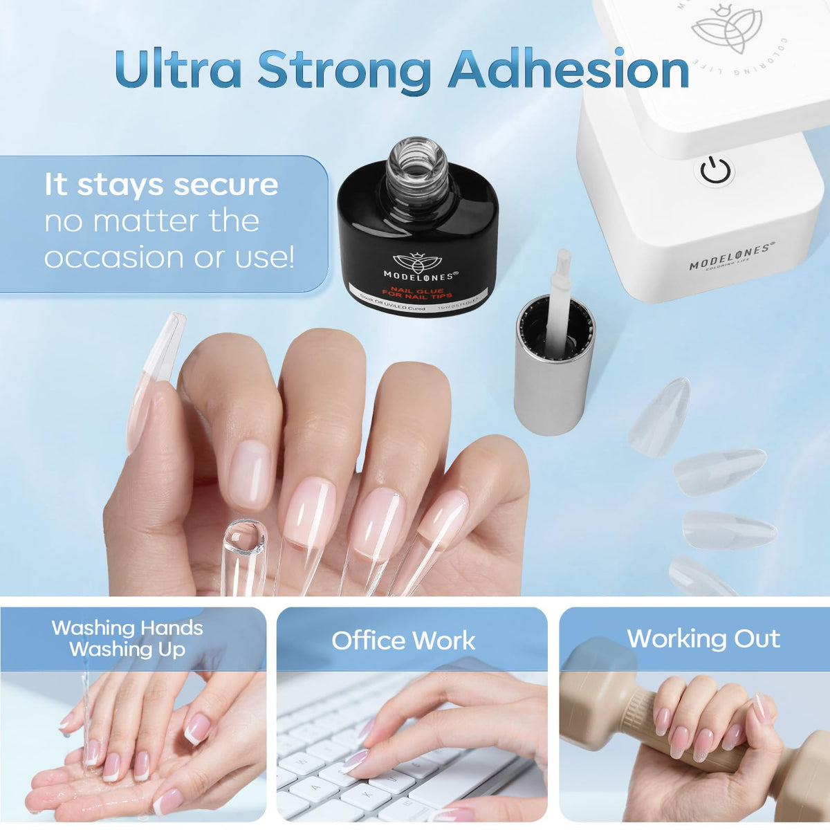 modelones Nail Gel Glue used on nails