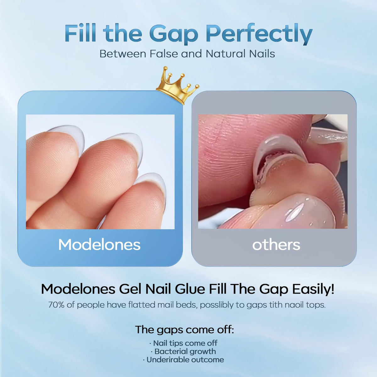 modelones Nail Gel Glue with nail art tools