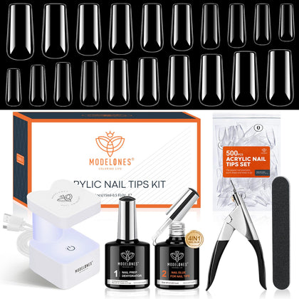 modelones Nail Gel Kit contents including nail glue and tips