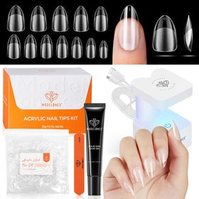 modelones Nail Gel Kit Short Almond with UV Lamp front view