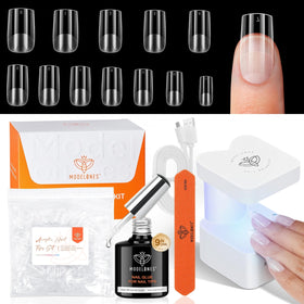 modelones Nail Gel Kit Short Square with UV LED lamp