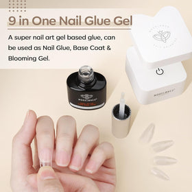modelones nail glue applied on nail tips