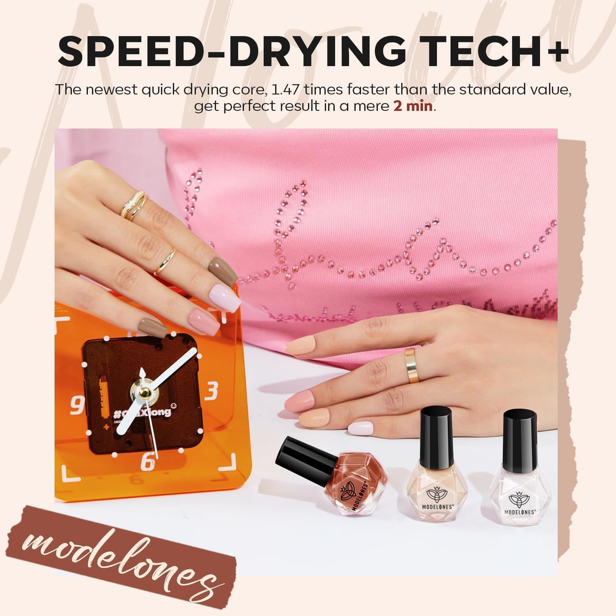 modelones Nail Polish application on nails