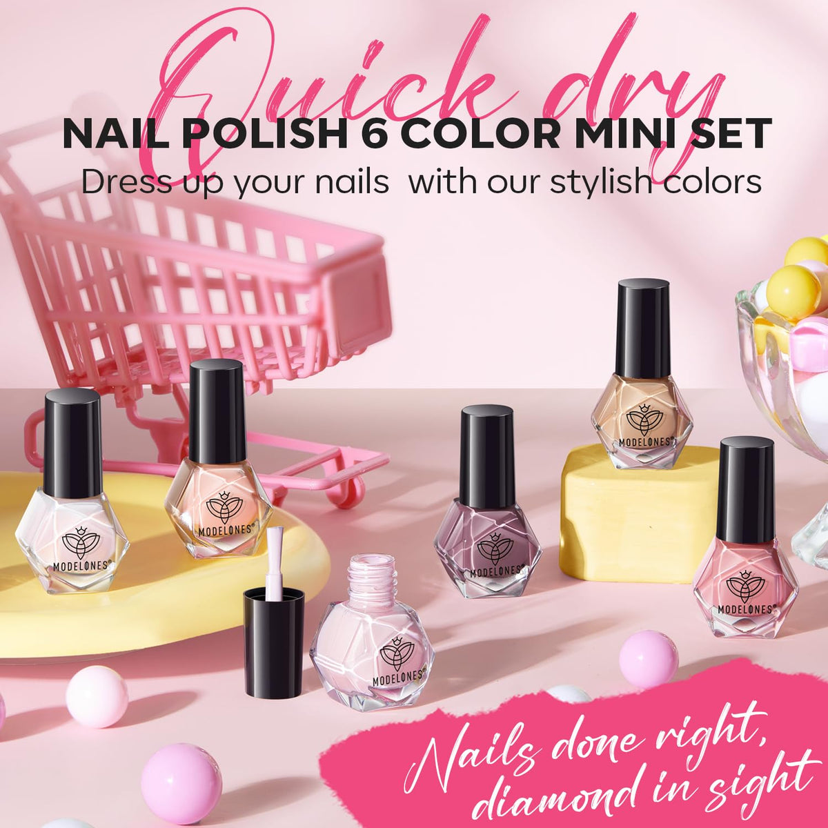 modelones nail polish applied on hands