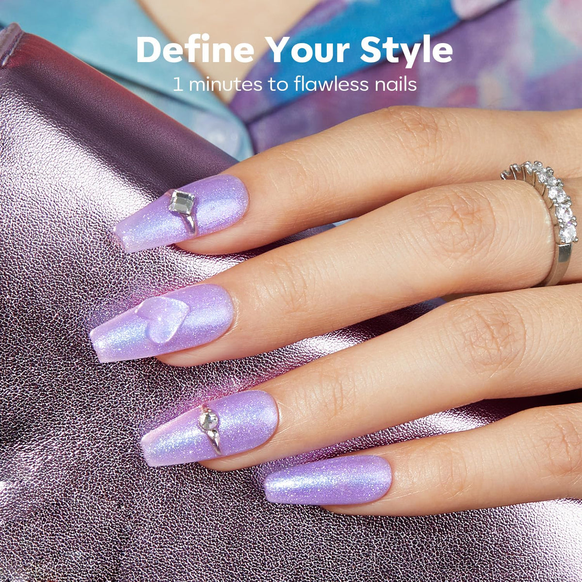 modelones nail polish bottle in vibrant blue holographic shade
