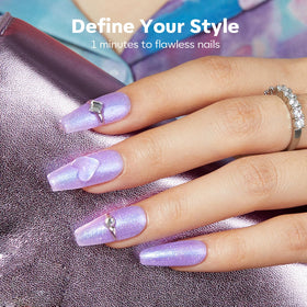 modelones nail polish bottle in vibrant blue holographic shade