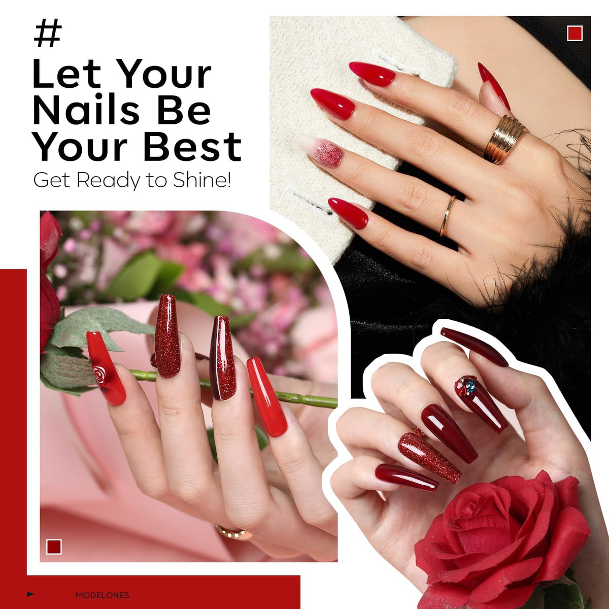 modelones nail polish bottle with wide brush for easy application