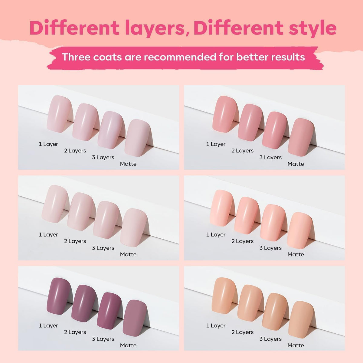 modelones nail polish in various nude shades
