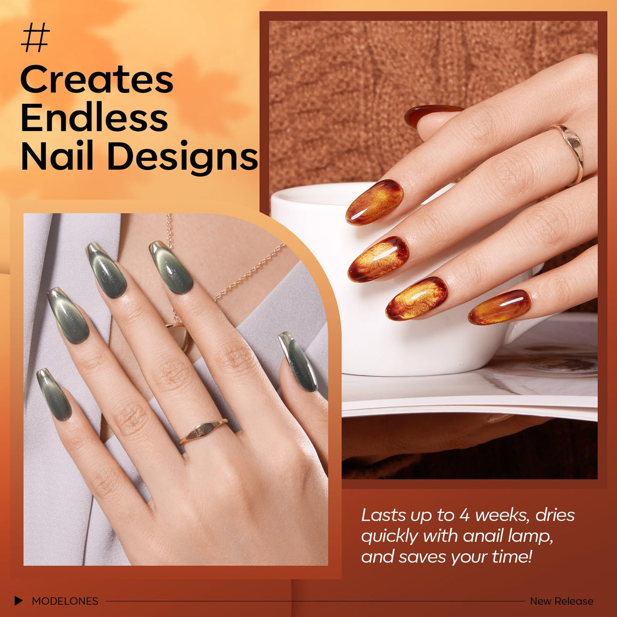 modelones nail polish kit including base and top coats