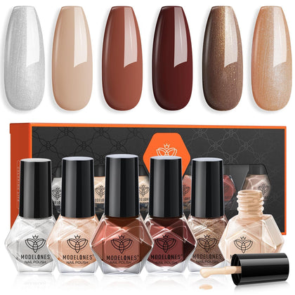 modelones Nail Polish Set 6 Colours front view with packaging