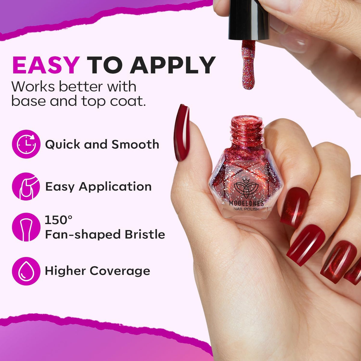 modelones Nail Polish Set applied on nails