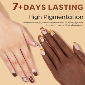 modelones Nail Polish Set displayed with autumn leaves
