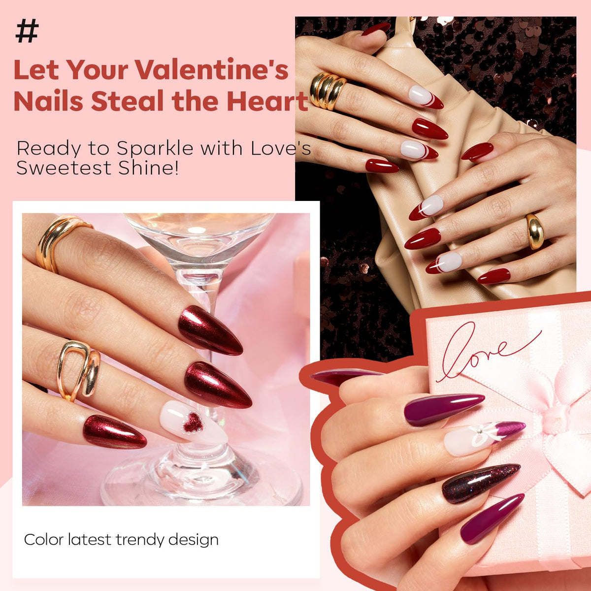 modelones Nail Polish Set showing Scarlet Allure shades